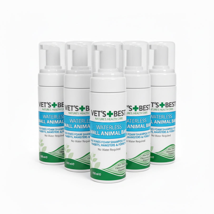 Vet's Best Aloe Vera Waterless Foam Small Animal Bath 150ml x6