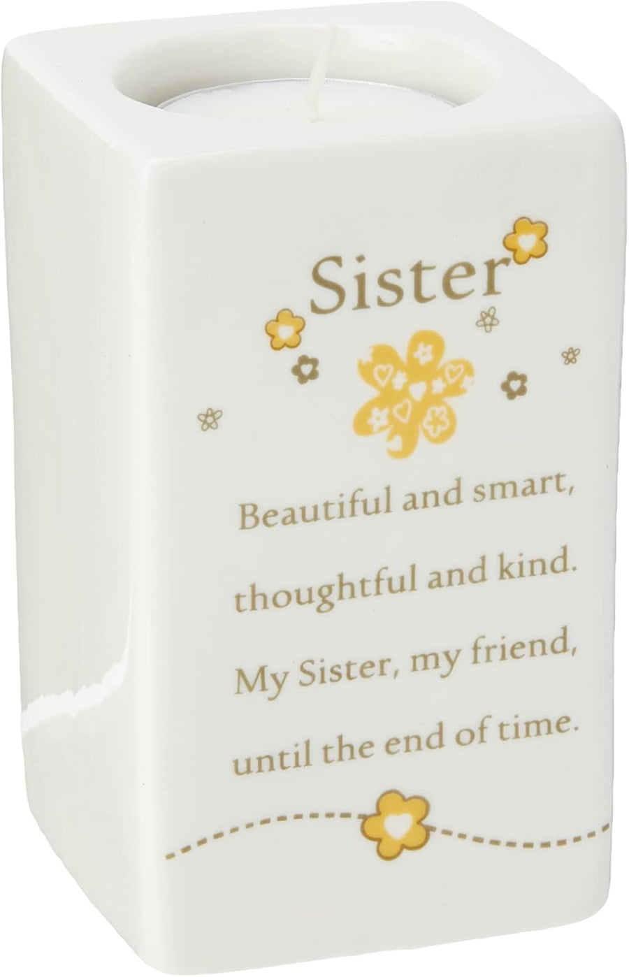 Said With Sentiment Ceramic Square Tealight Holder - Sister