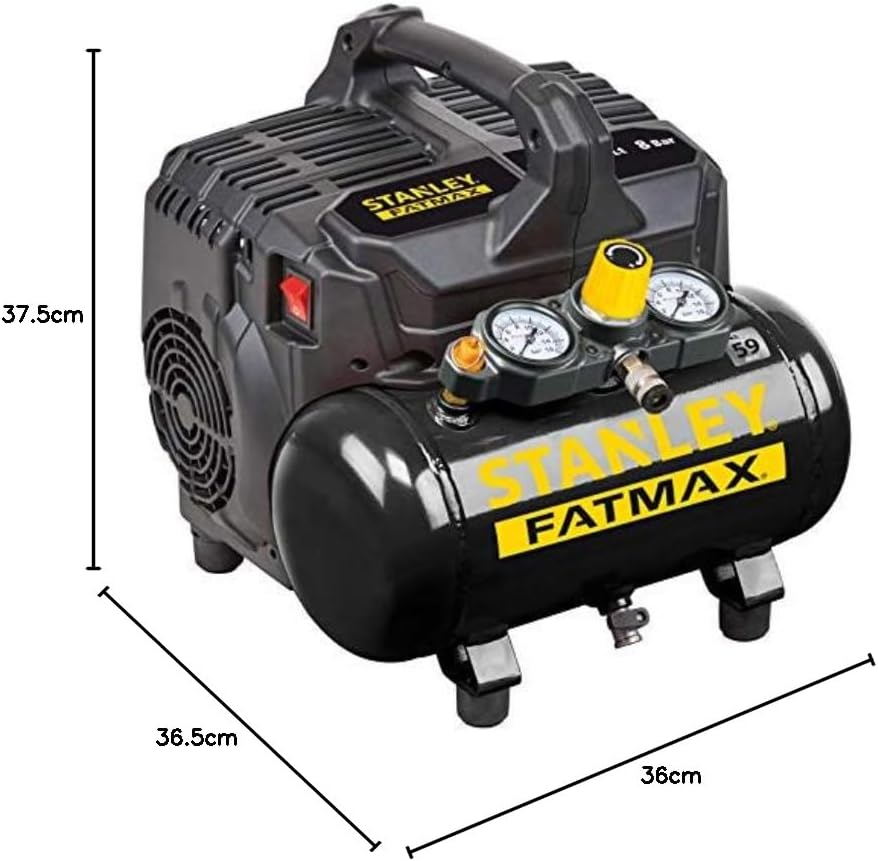 Stanley Fatmax DST 101/8/6 - 8 bar 6 litre Silent Air Compressor