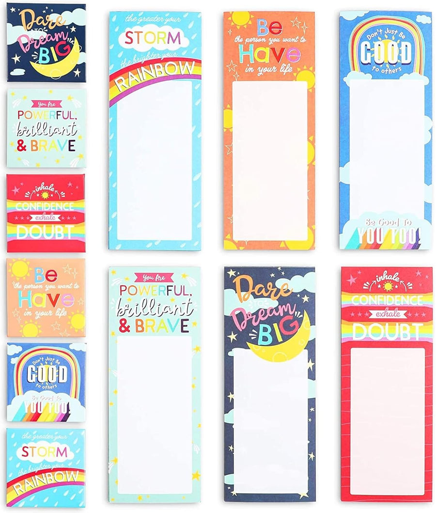 6 Fridge Magnetic To - Do List Notepad with 6 Inspirational Magnets - liquidation.store