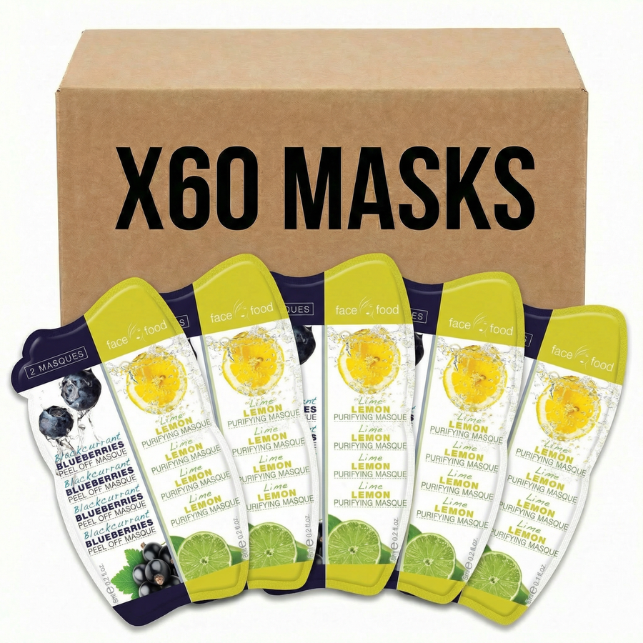 7th Heaven Face Food Blackcurrant/Blueberry Peel & Lime/Lemon Purifying Masks - X 60
