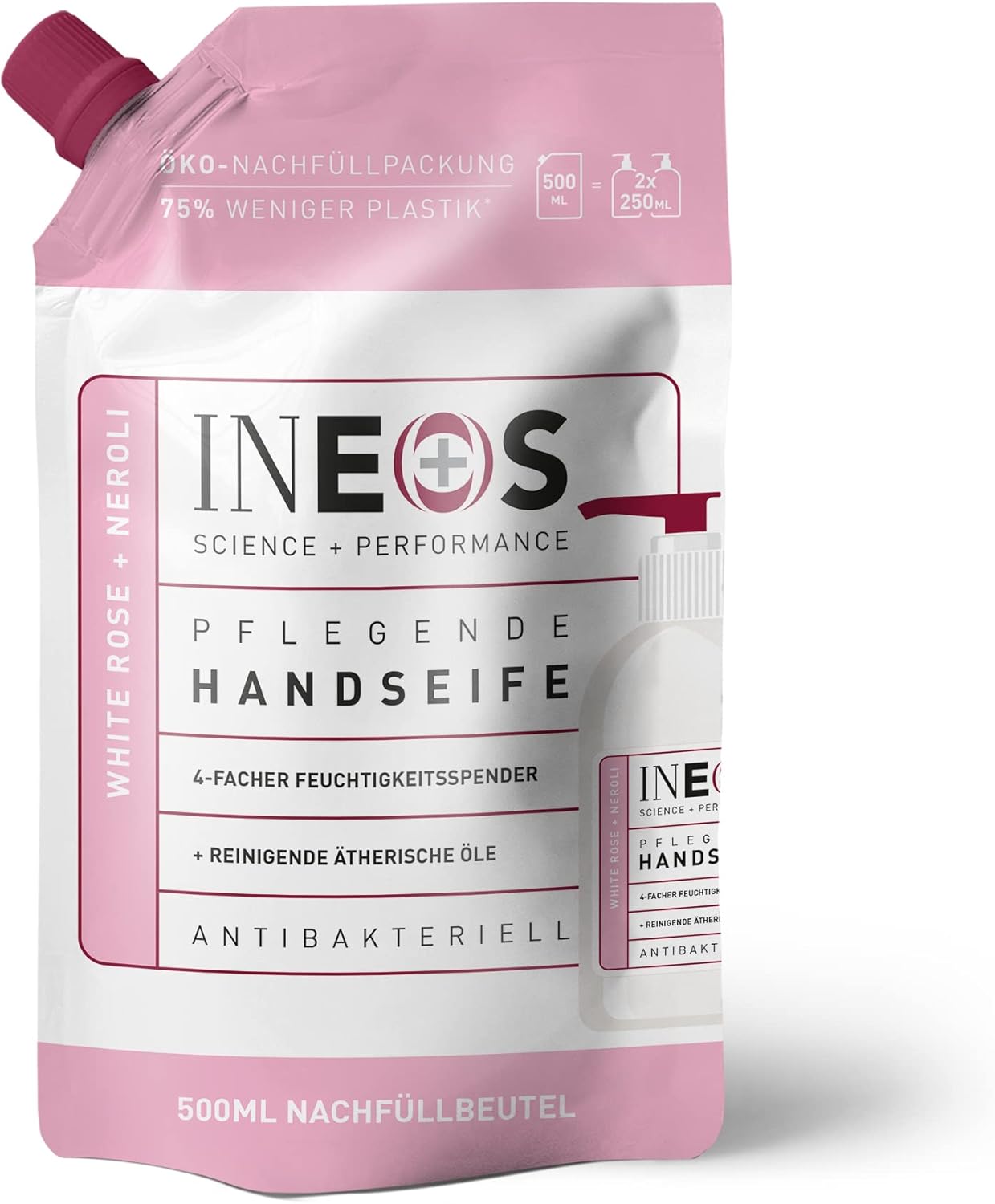 INEOS Moisturising Hand Soap Refills with Rose + Neroli - 500ml X6 Packs