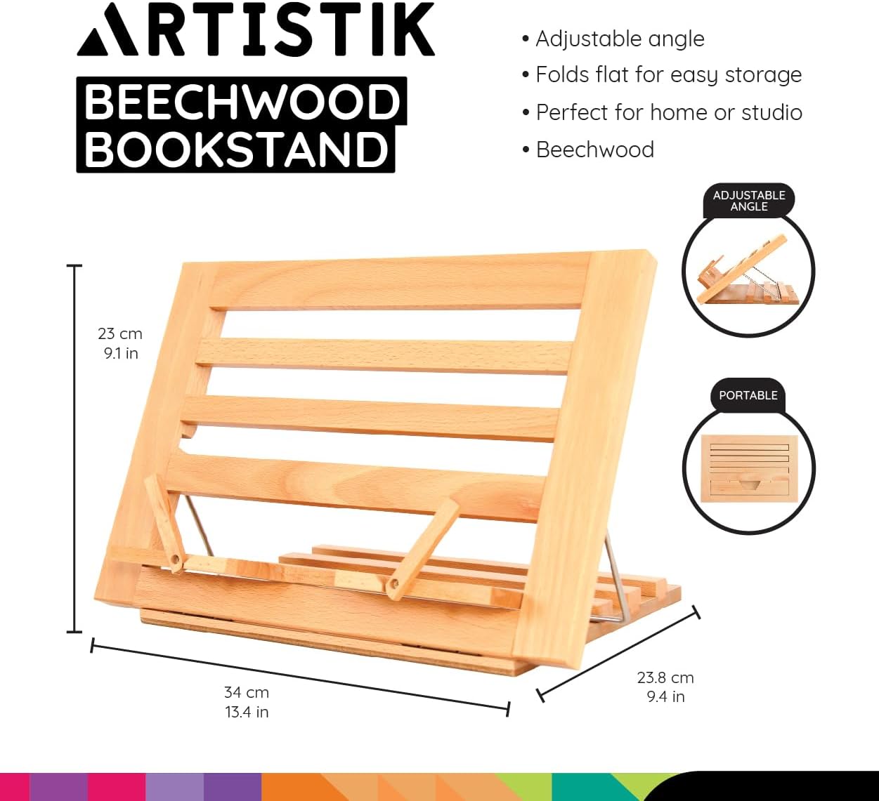 ARTISTIK Beechwood Table Top Easel Box with Built-in Storage Drawer