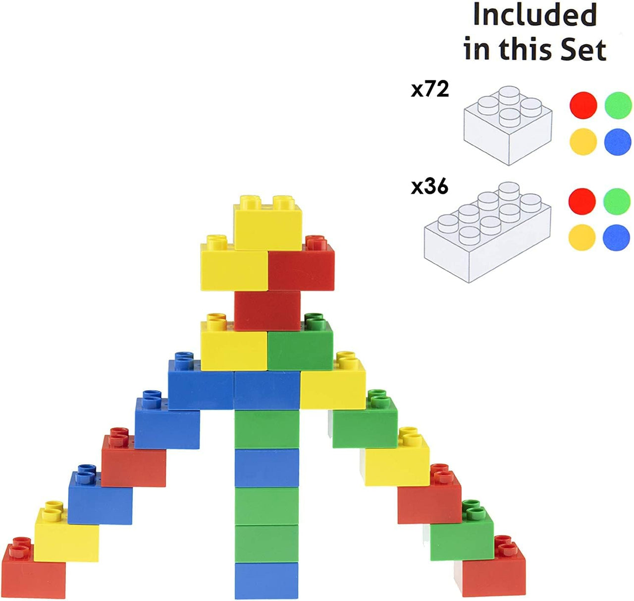 Best Blocks Big Blocks Set - Classic Colours - 108 Pieces