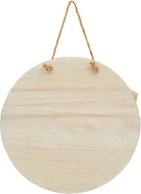 Round Wooden Hanging Welcome Sign for Front Door (12 x 12 Inch)