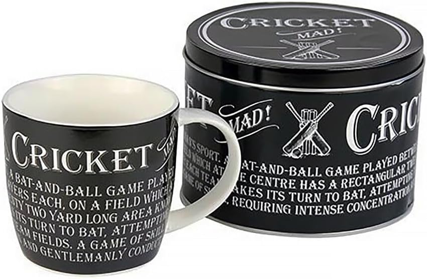 Cricket Mug in Tin - Black (2 Piece Set)