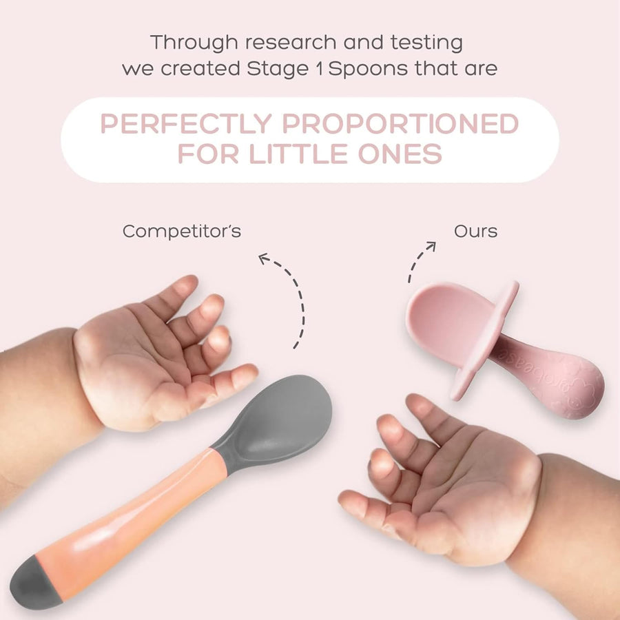 Grabease Silicone Spoons 2-Pack (Blush Pink)