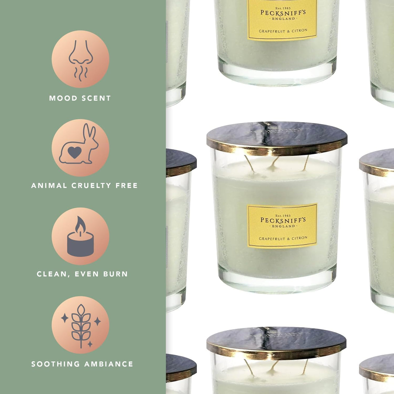 Pecksniffs Grapefruit & Citron Candle 3 Wick - 283g