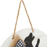 Round Wooden Hanging Welcome Sign for Front Door (12 x 12 Inch)
