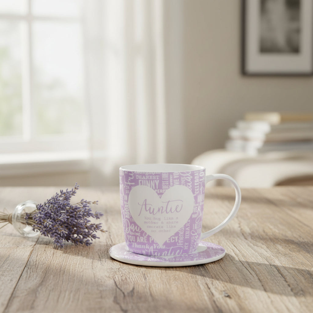 Said with sentiment - Auntie Mug & Coaster Set