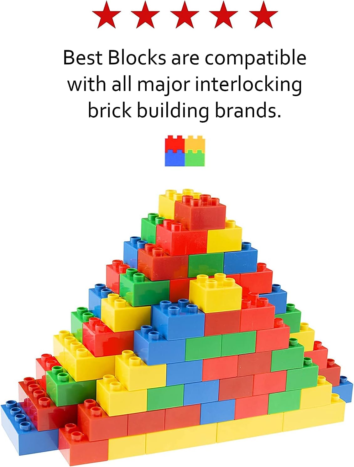 Best Blocks Big Blocks Set - Classic Colours - 108 Pieces