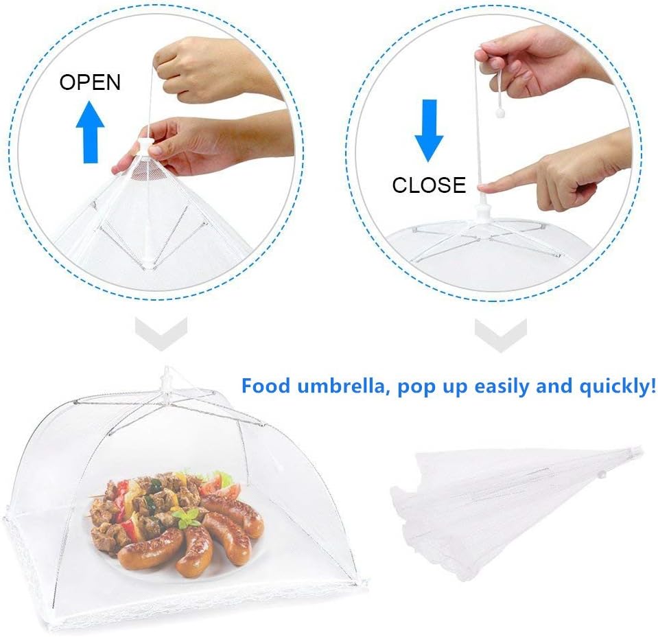 WISDOMWELL Pop-Up Mesh Food Covers - 4 Pack