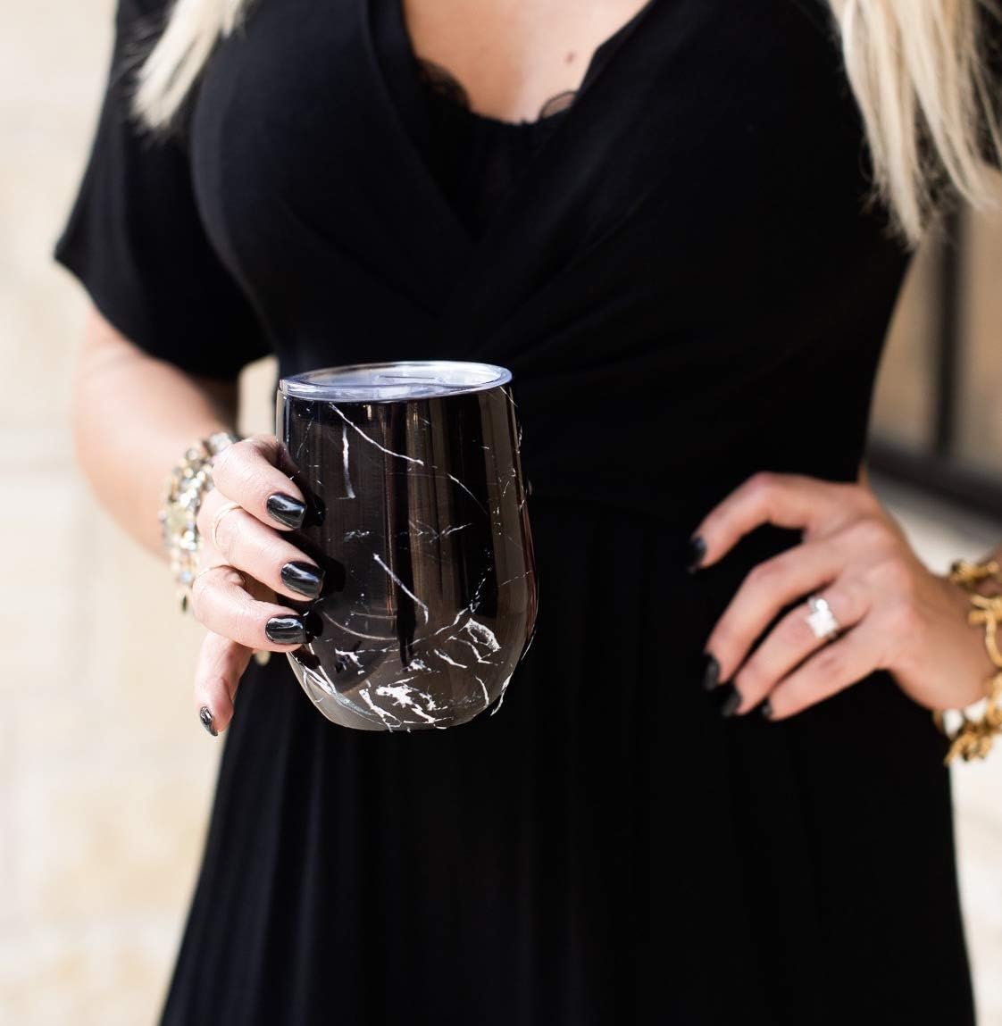 Happy Earth Stainless Steel Insulated Travel mug - 350ml (Black)