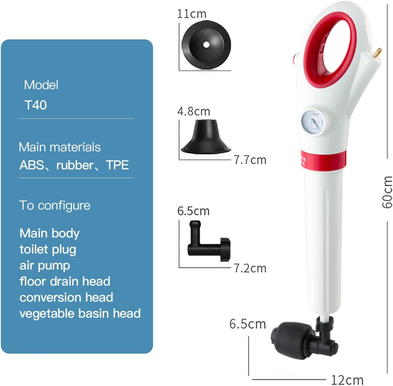 SUBMARINE Toilet Plunger, Toilet Auger, Unblocker