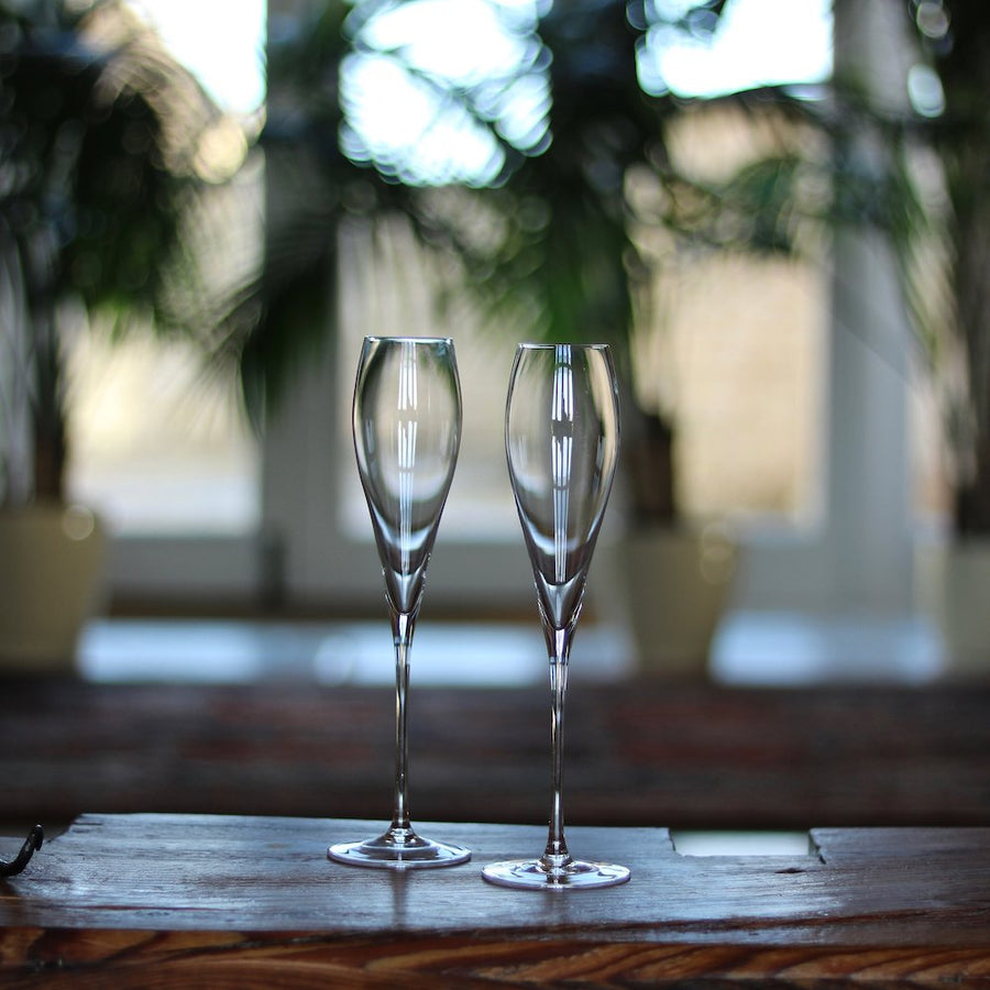 Lunar Oceans Crystal Champagne Flutes (Set of 2)