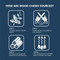 Coffee Wood Dog Chew Triple Pack with Coco Husk Rope Toy - Medium Dog