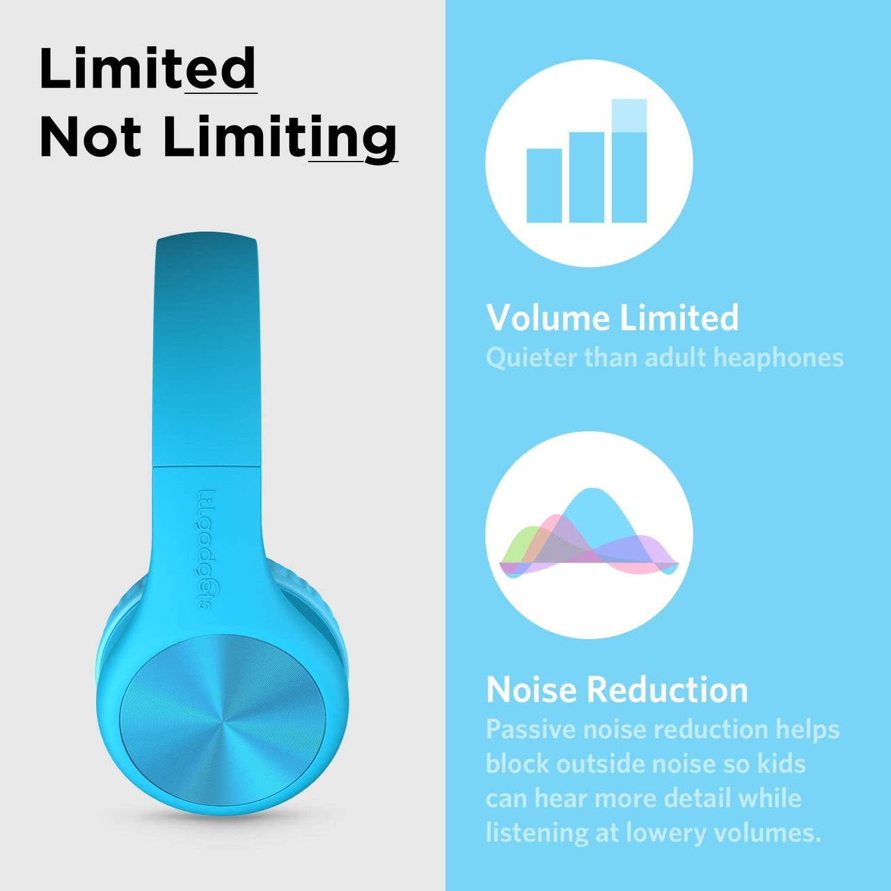 LilGadgets Connect+ Pro Wired Kids Headphones - Blue