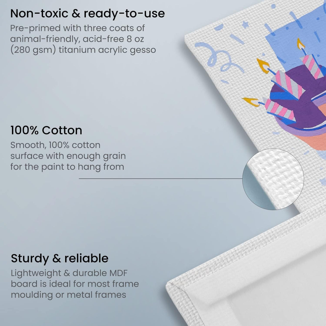 Arteza Canvas Panels For Painting 12" x 16" (30.5 x 40.6cm) - 7 Pack