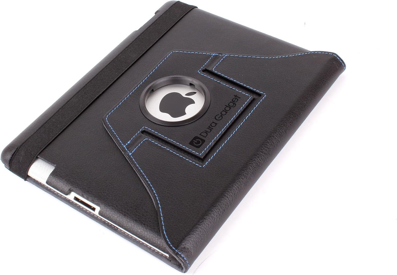 Black Faux Leather Rotating iPad Case For Apple iPad 4|iPad 3