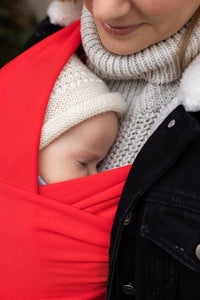 Cuddlebug Baby Wrap Carrier Soft Stretchy Newborn Sling - 3-16 kg (Red)