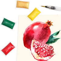 Watercolour Paint Set 42 Pans with Waterbrush – Richly Pigmented Artist Colours