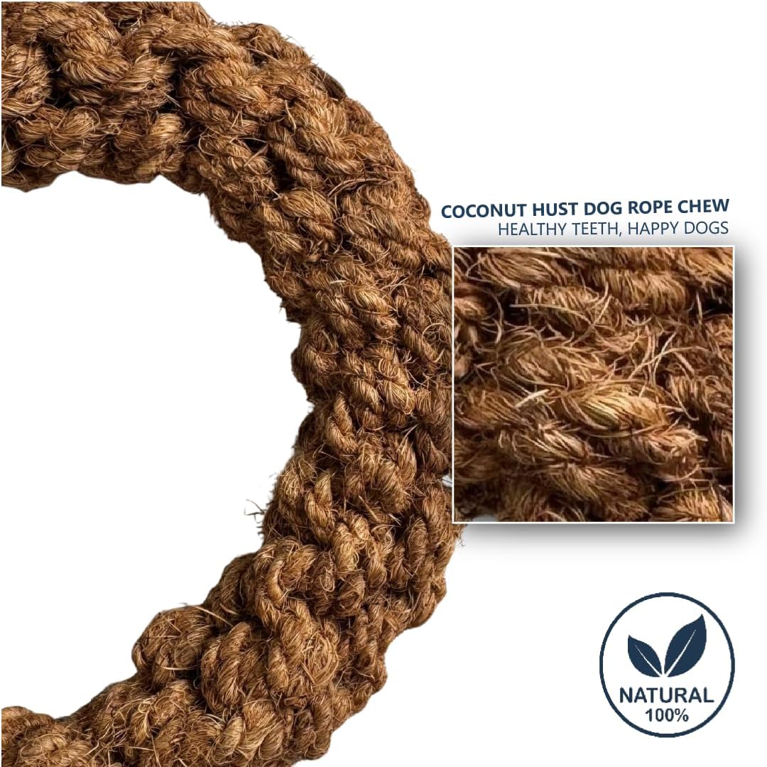 EcoChoo Donut Thick Twisted Premium Rope Toy (30 cm) & Coconut Husk Ball