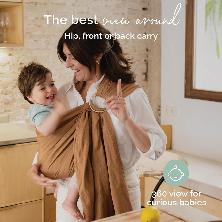 Boba Ring Sling Baby Carrier - Linen Rye, Newborn to Toddler