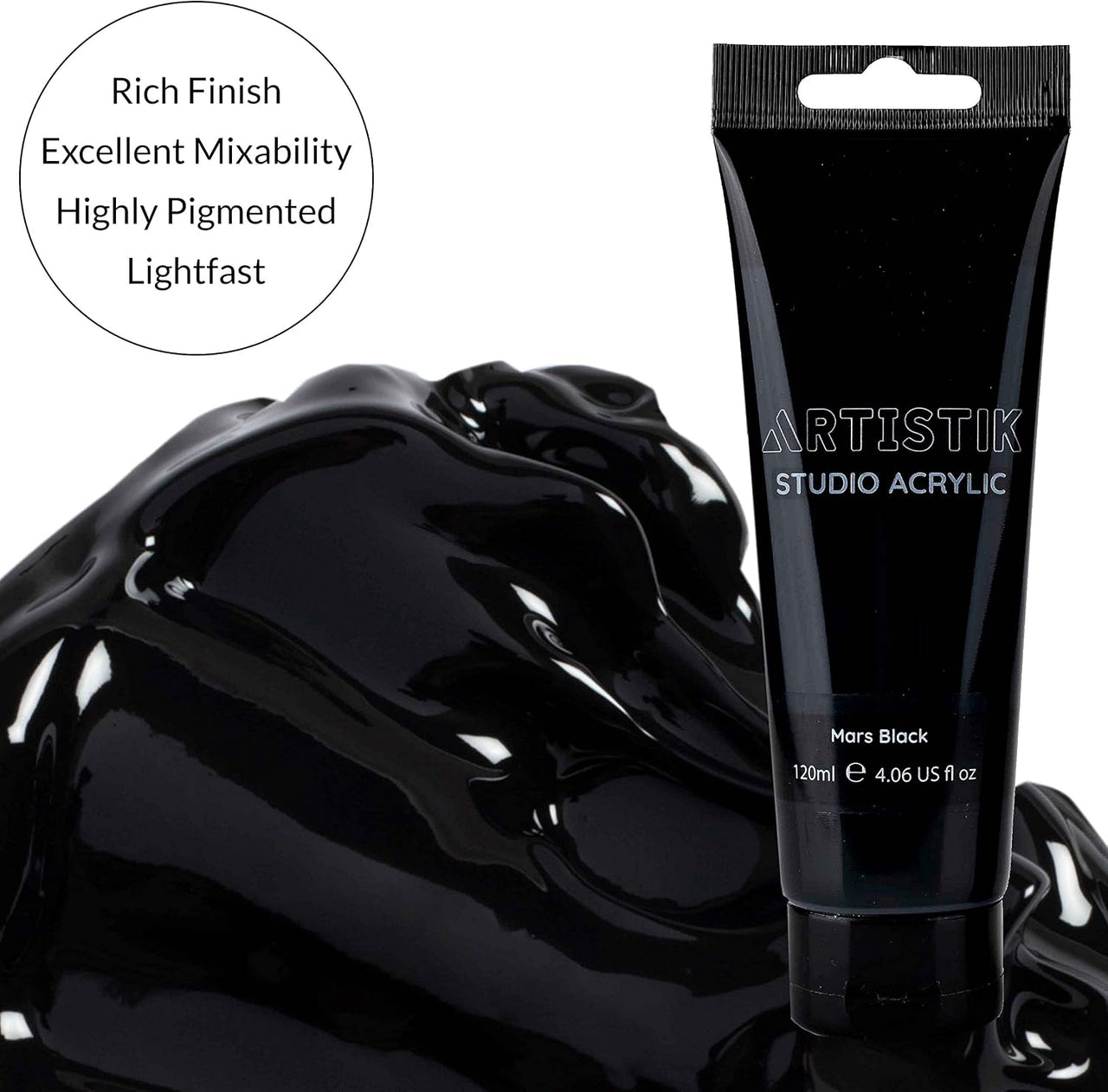 ARTISTIK Mars Black 120ml Acrylic Paint - Set of 2 x 120ML
