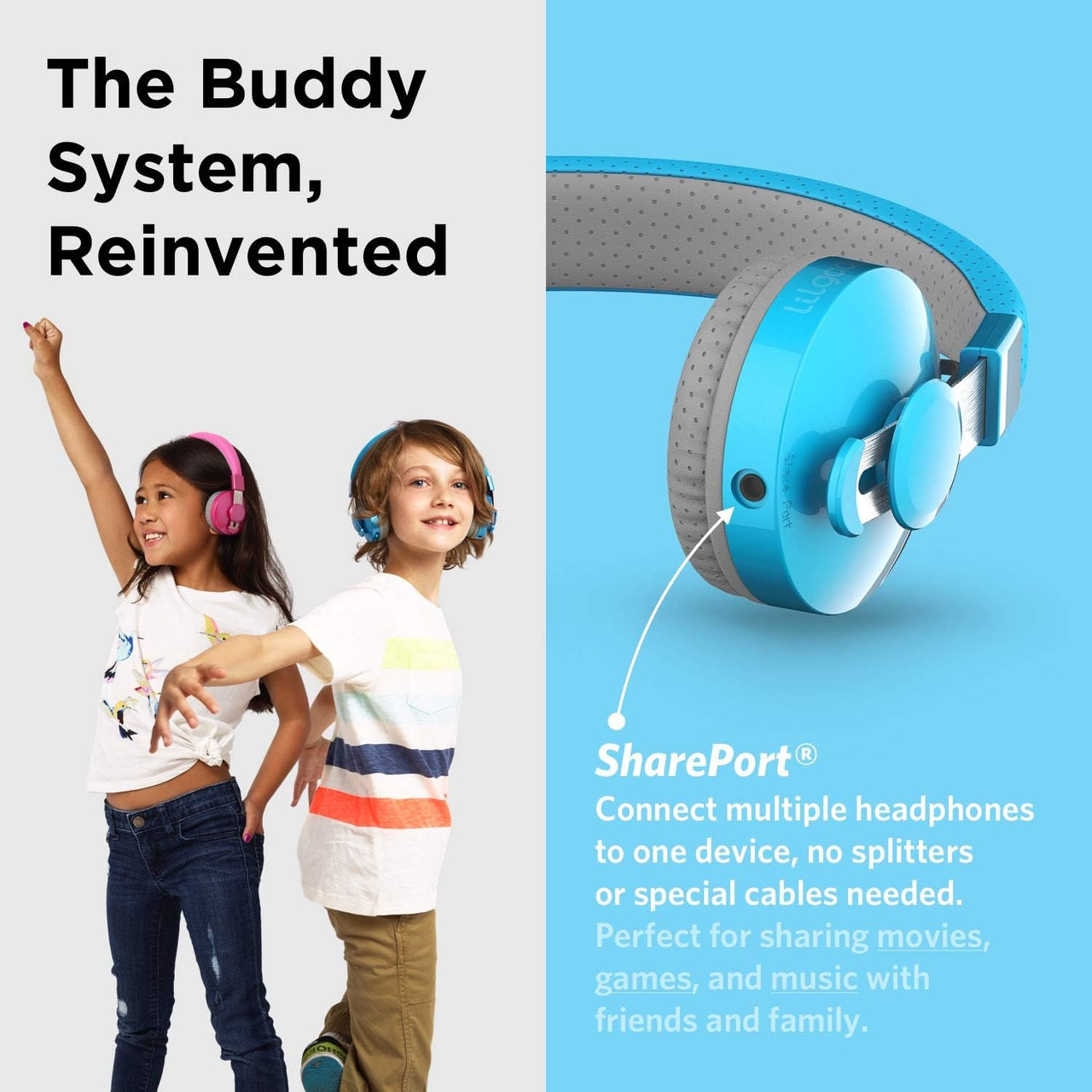 LilGadgets Untangled Pro Wireless Headphones for Kids - Blue