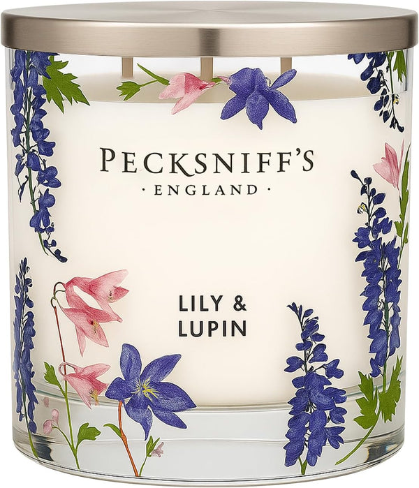 Pecksniffs Vintage Posies Lily & Lupin Candle - 3 Wick (550g)