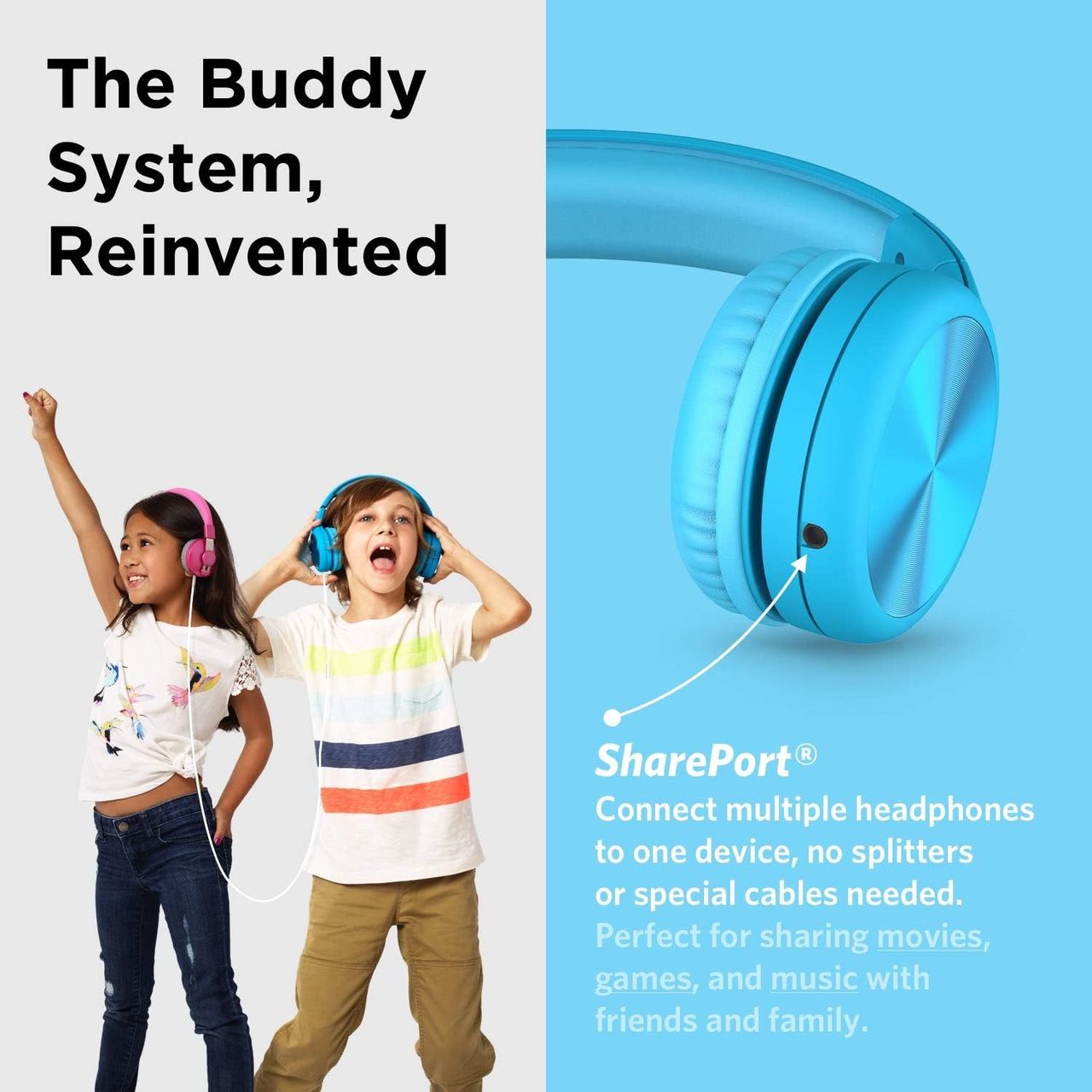 LilGadgets Connect+ Pro Wired Kids Headphones - Blue