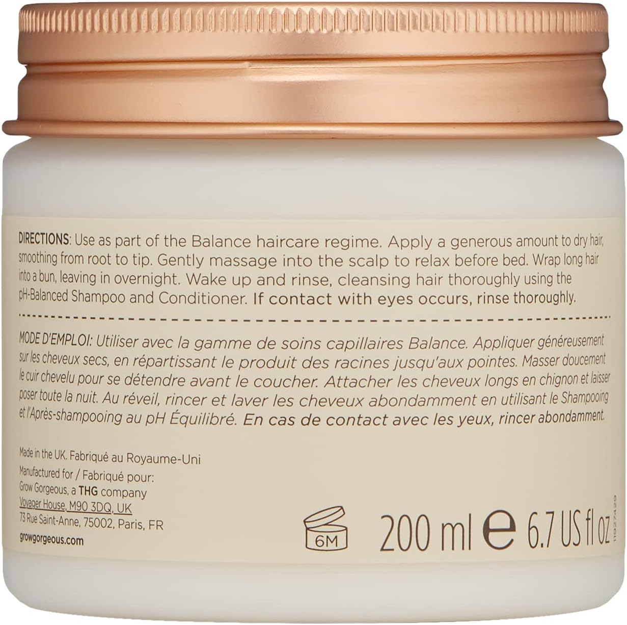 GROW GORGEOUS Balance Shine-Enhancing Overnight Mask - 200ml