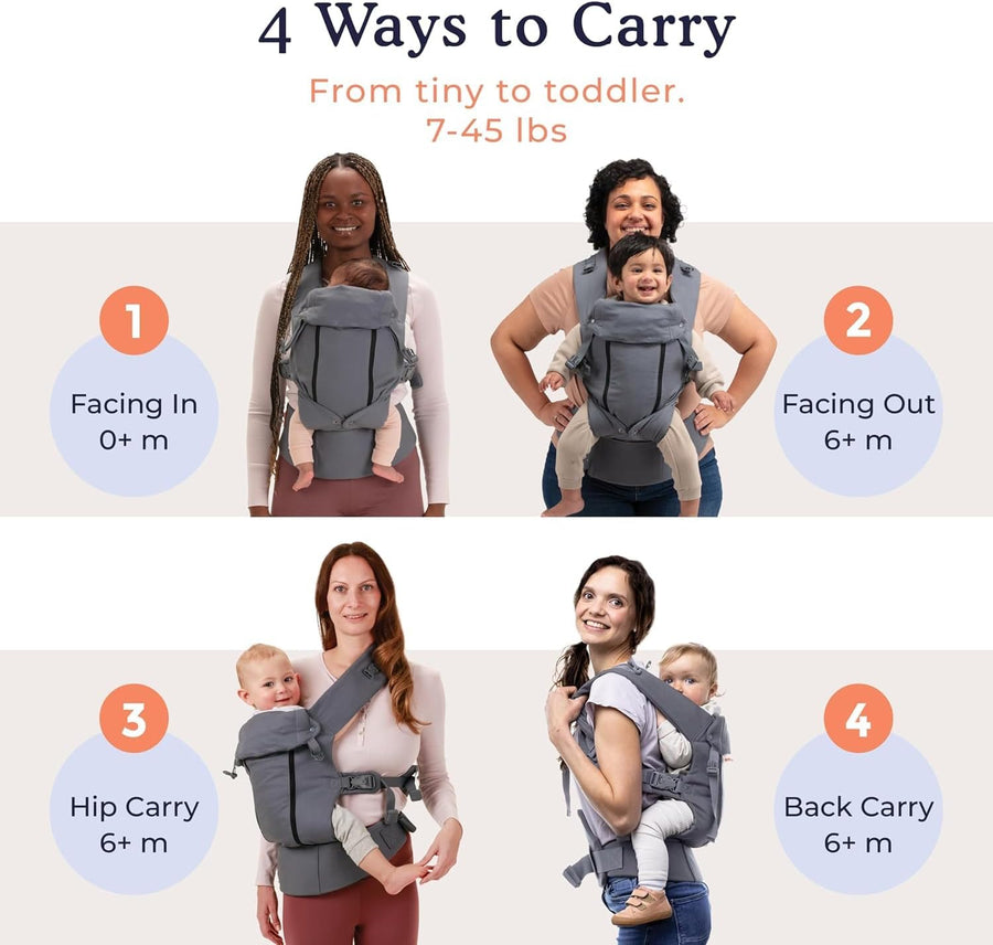 Beco 8 Cool Mesh Baby Carrier Newborn to Toddler - 3-20 kg (Black)