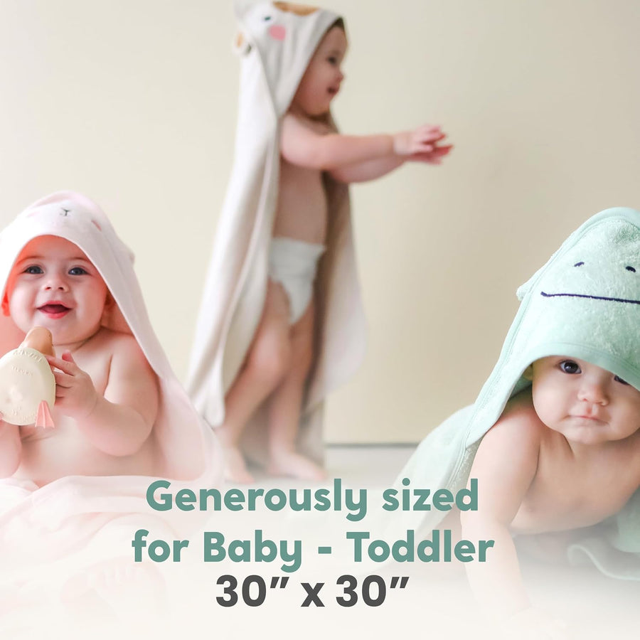 CuddleBug Cotton Hooded Baby Towel & Wash Mitt Set - Bunny Blush Pink