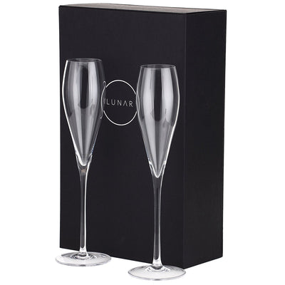 Lunar Oceans Crystal Champagne Flutes (Set of 2)