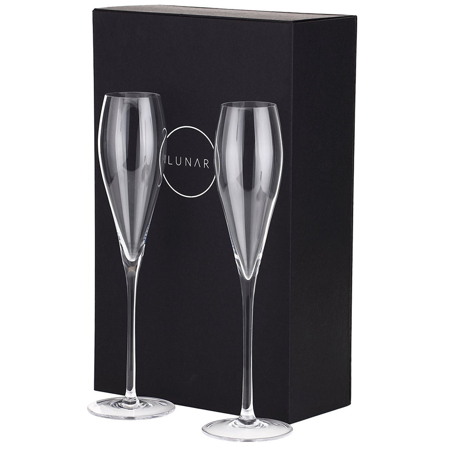 Lunar Oceans Crystal Champagne Flutes (Set of 2)