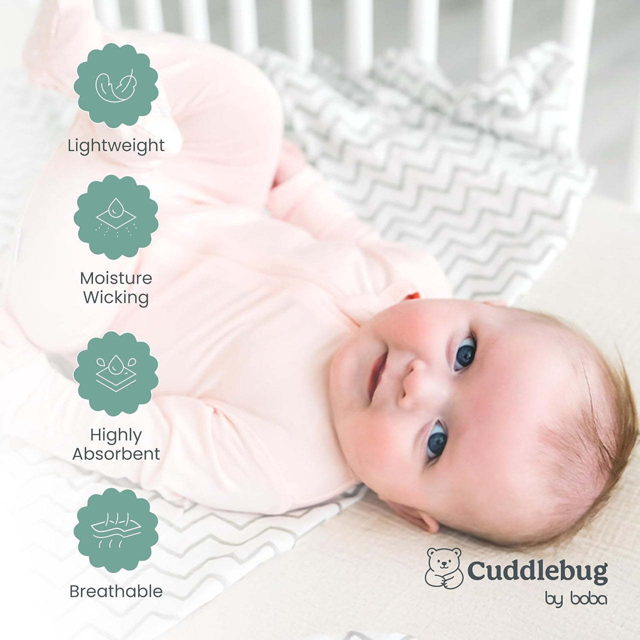 CuddleBug Muslin Squares Baby Swaddle Blankets - Spots n' Stripes (4-Pack)