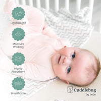 CuddleBug Muslin Squares Baby Swaddle Blankets - Spots n' Stripes (4-Pack)
