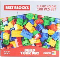 Thumbnail for Best Blocks Big Blocks Set - Classic Colours - 108 Pieces