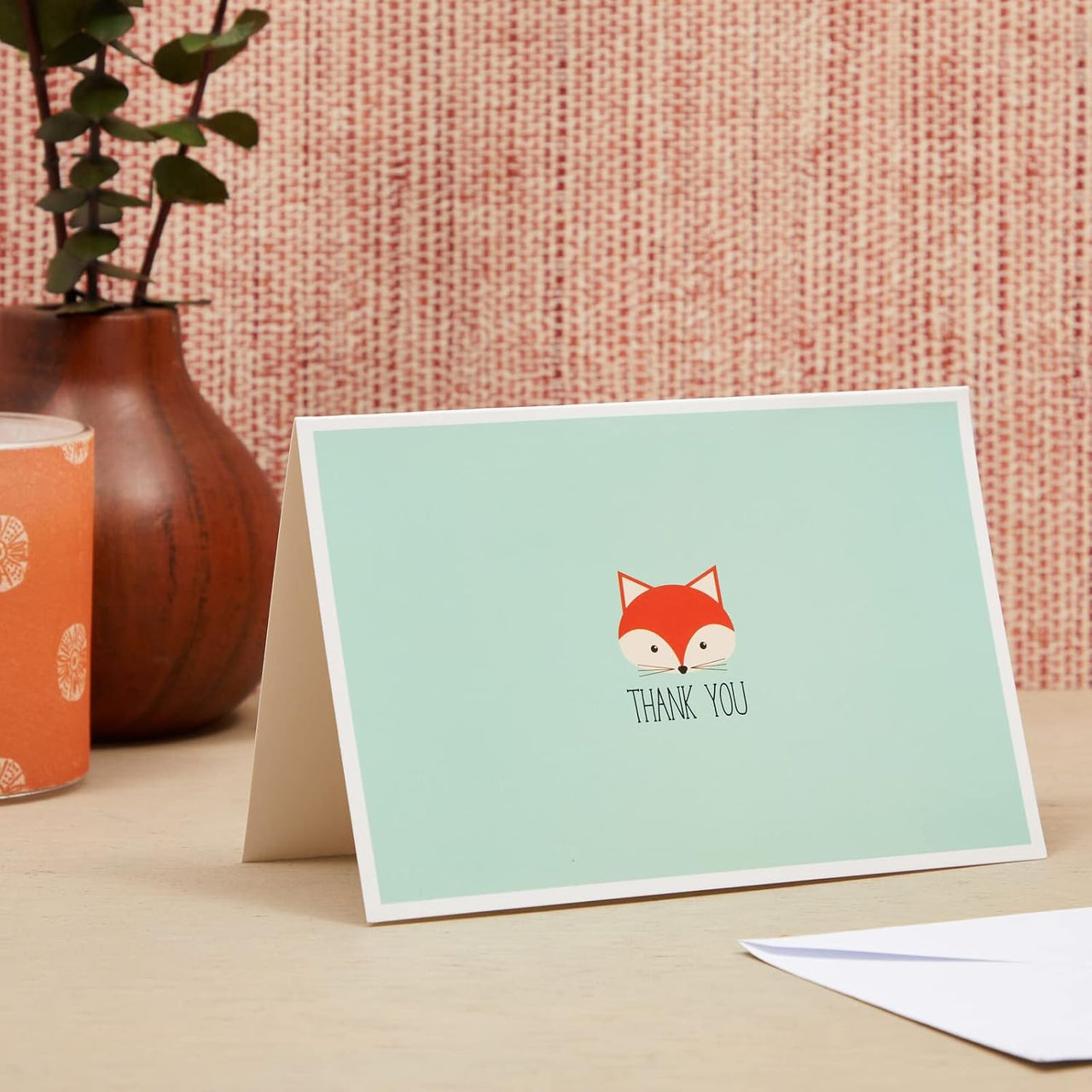 Thank You Cards with Envelopes - Fox Designs (4x6in, 48 Pack)