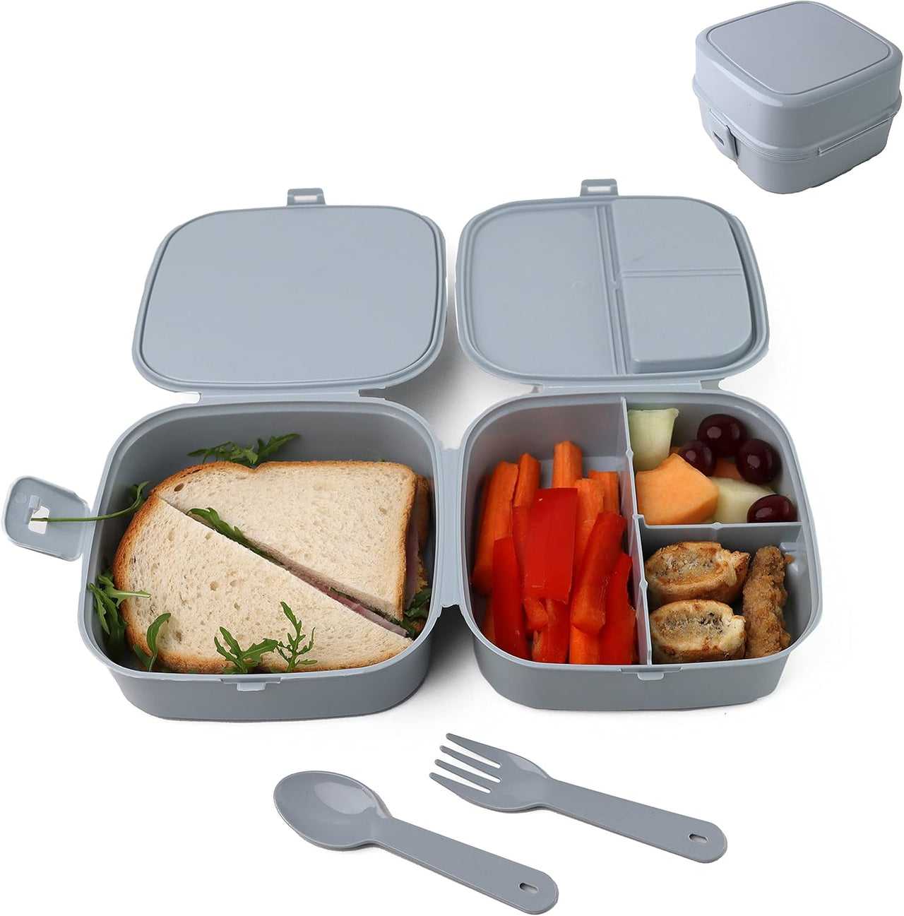 DIVCHI Portable Lunch Box for Kids & Adult (Light Grey)