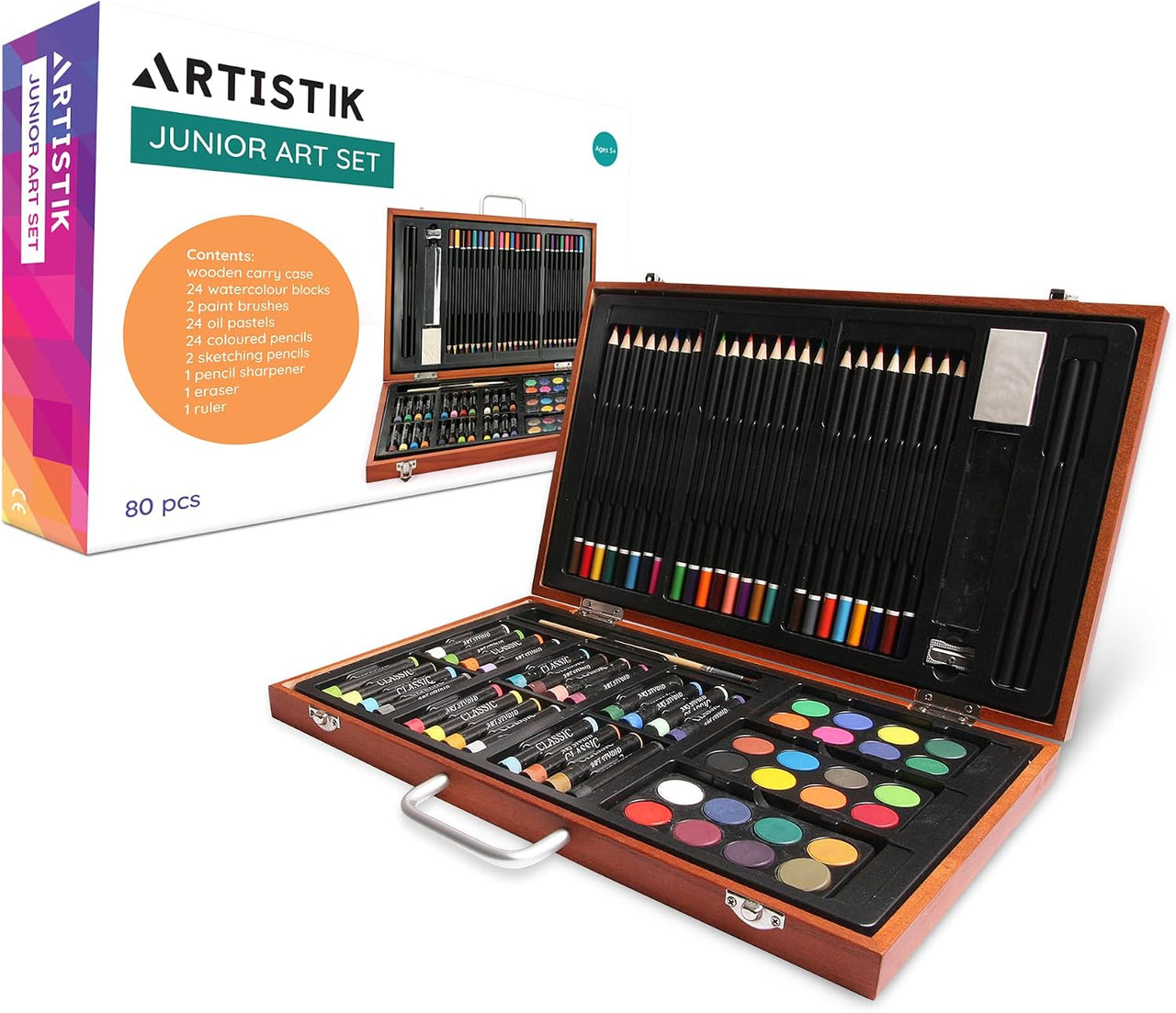 ARTISTIK 80 Piece Junior Art Set – Complete Kids Art Kit