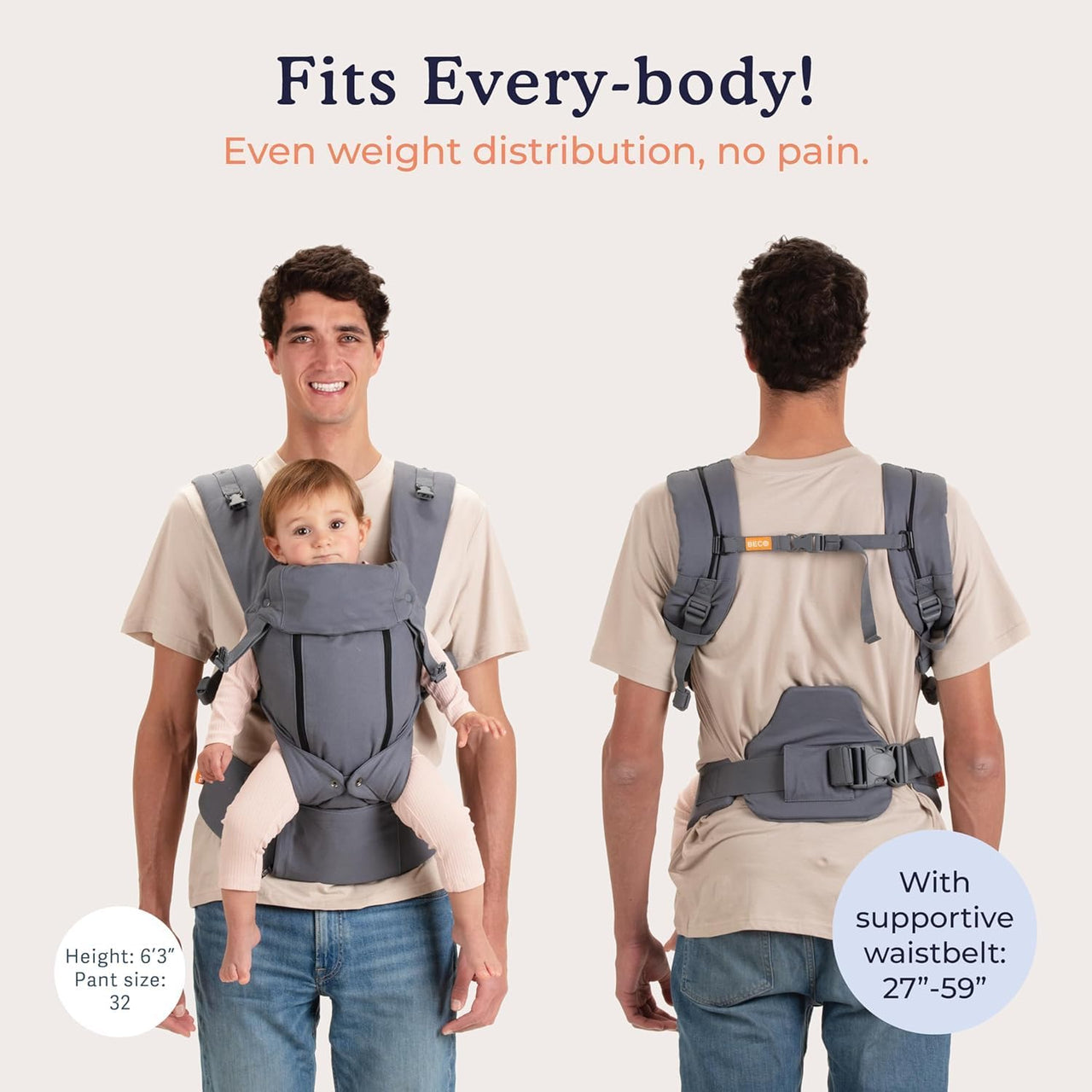 Beco 8 Cool Mesh Baby Carrier Newborn to Toddler - 3-20 kg (Black)