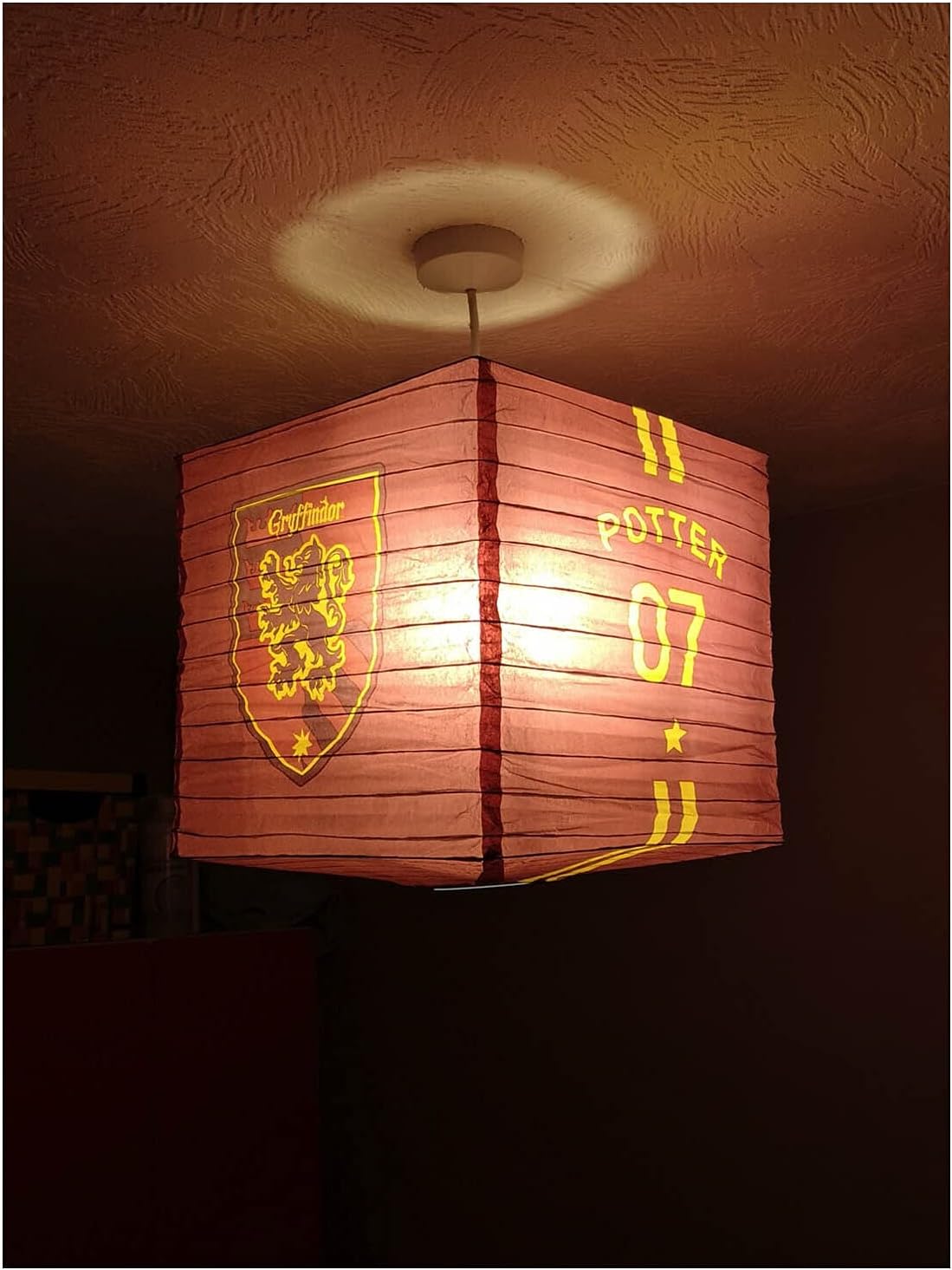 Groovy Uk Harry Potter Quidditch Cube Paper Shade, Black/Burgundy/Yellow