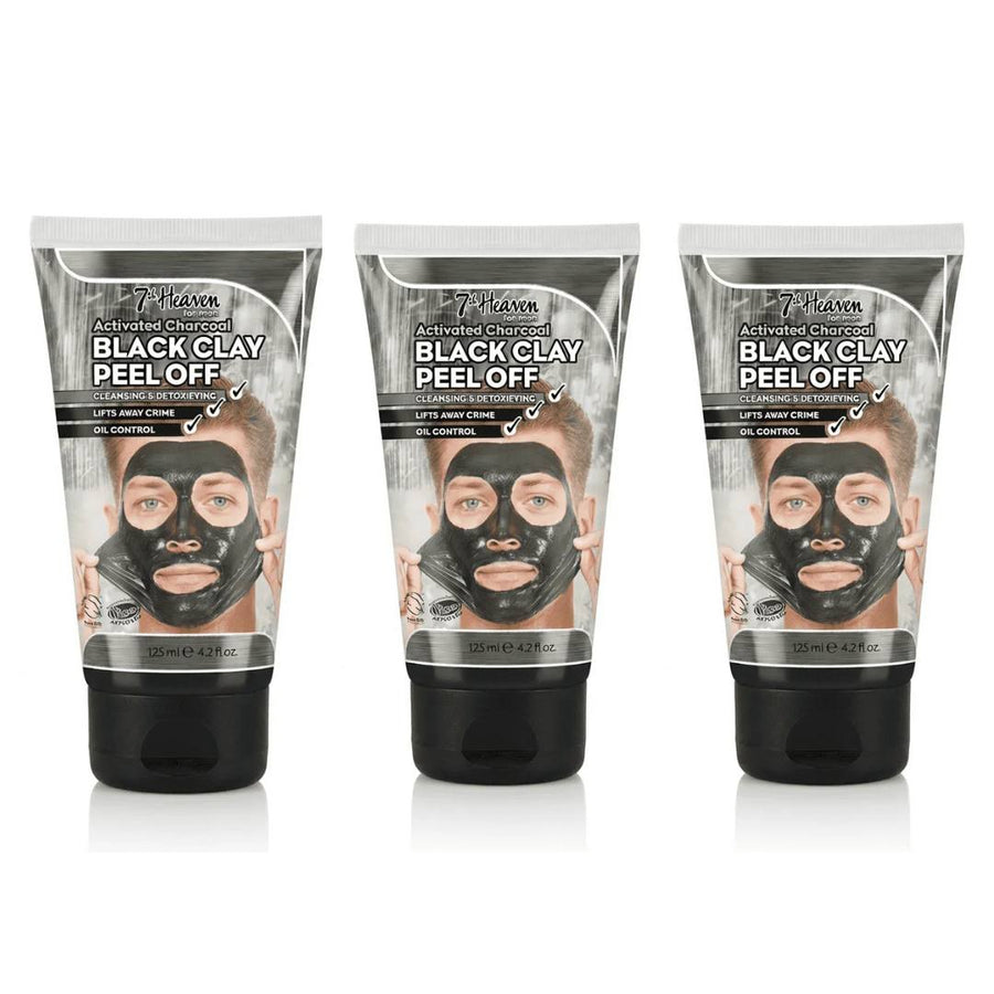 7th Heaven Activated Charcoal Black Clay Peel Off Face Mask - 125ML (3 Pack) - liquidation.store