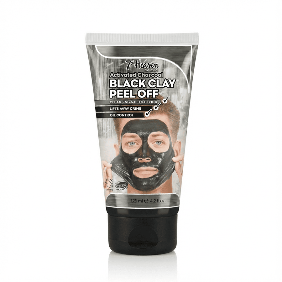 7th Heaven Activated Charcoal Black Clay Peel Off Face Mask for Men 125ML - liquidation.store