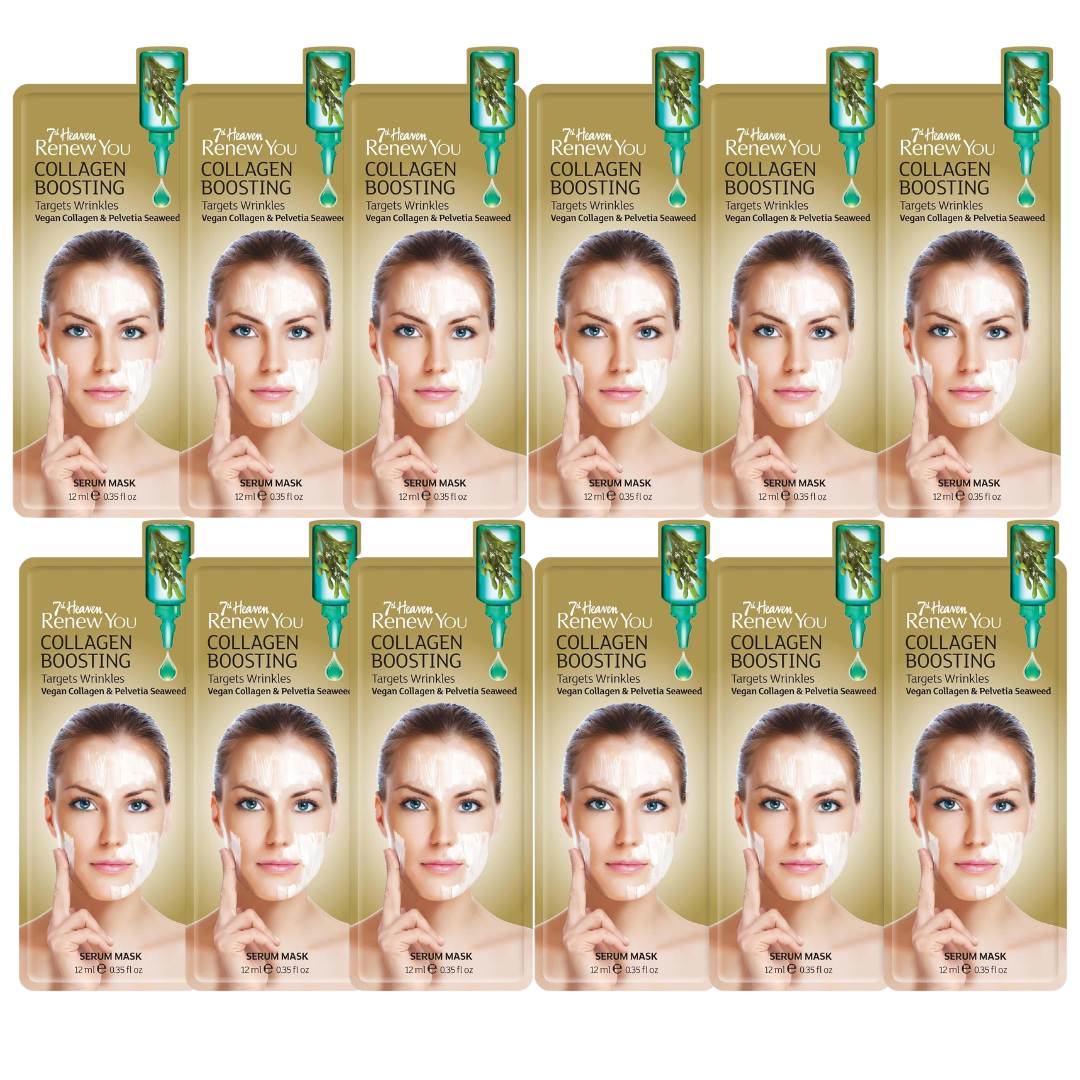 7th Heaven Collagen Boosting Serum Masks - 12 Pack - liquidation.store