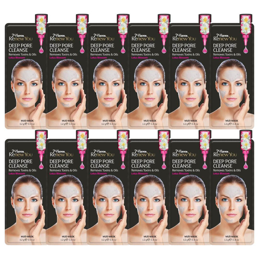7th Heaven Deep Pore Cleanse Mud Masks - 12 Pack - liquidation.store