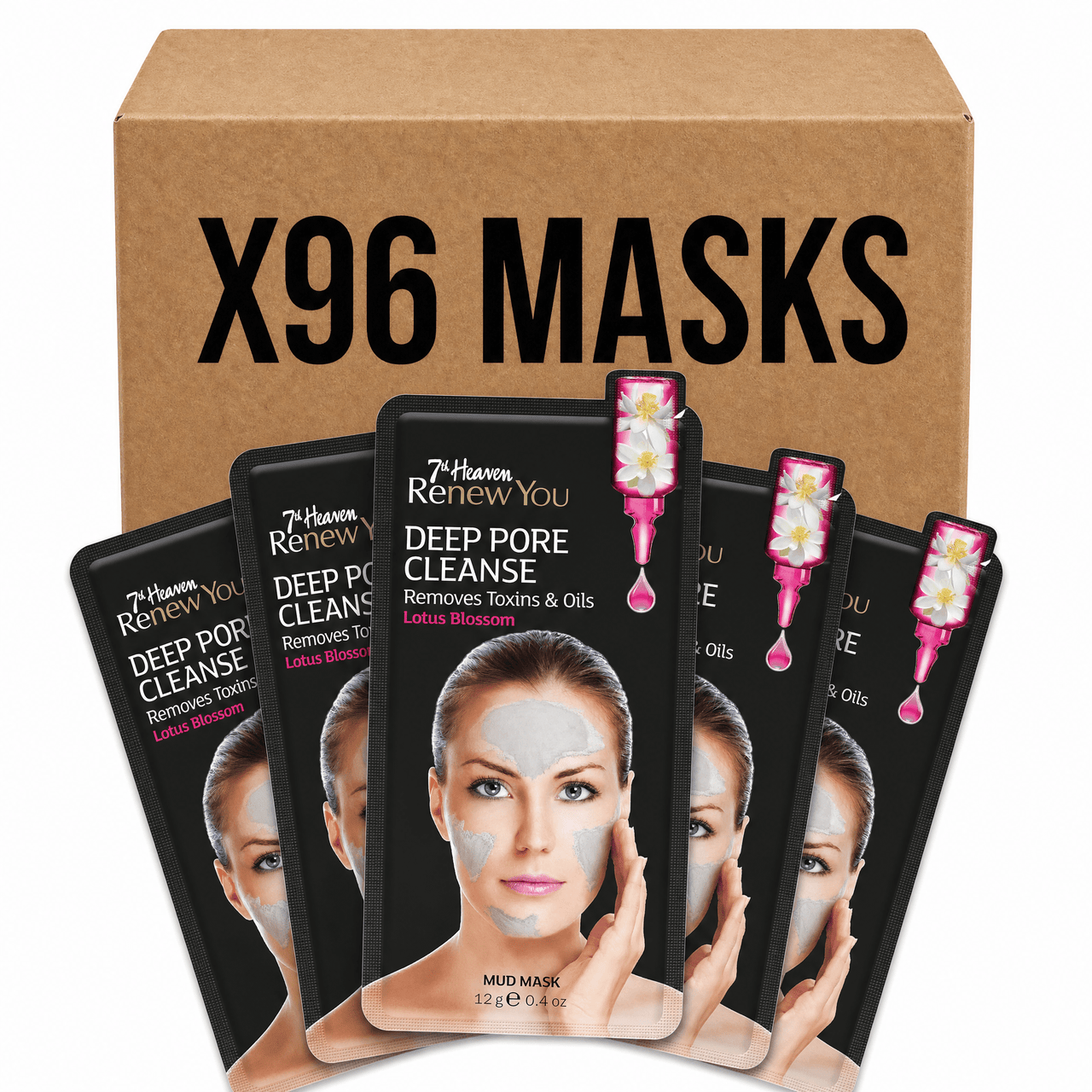 7th Heaven Deep Pore Cleanse Mud Masks - 96 Pack - liquidation.store