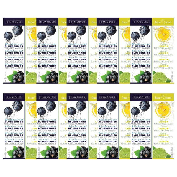 7th Heaven Face Food Blackcurrant/Blueberry Peel & Lime/Lemon Purifying Mask - 10 Pack - liquidation.store